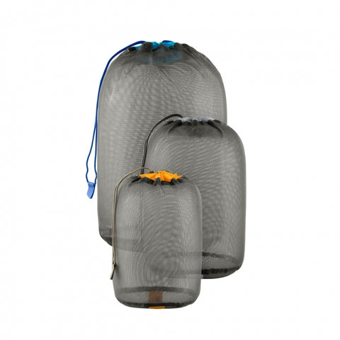 Mesh Stuff Sack Set Multi 3-sack [1] 3L Orange, [1] 5L Blue, [1] 8L Grey