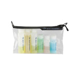 Travelling Light TPU Clear Zip Pouch with 6 Bottles TSA Carry on Size
