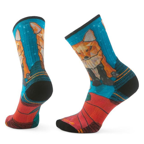 Womens  Women's Hike Geo Fox Print Crew Socks Capri