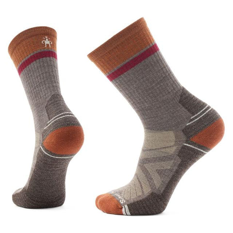 Unisex Hike Winding Trail Crew Socks Taupe