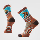 Unisex Hike Bear Stripe Mid Crew Socks