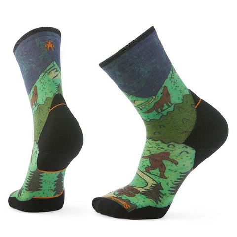 Unisex  Trail Run Neature Print Crew Socks Twilight Blue